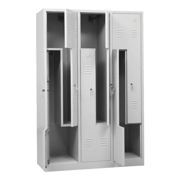 Gürkan Garderobenschrank 120 x 180 cm mit Z-Türen grau, 120x180x50 cm