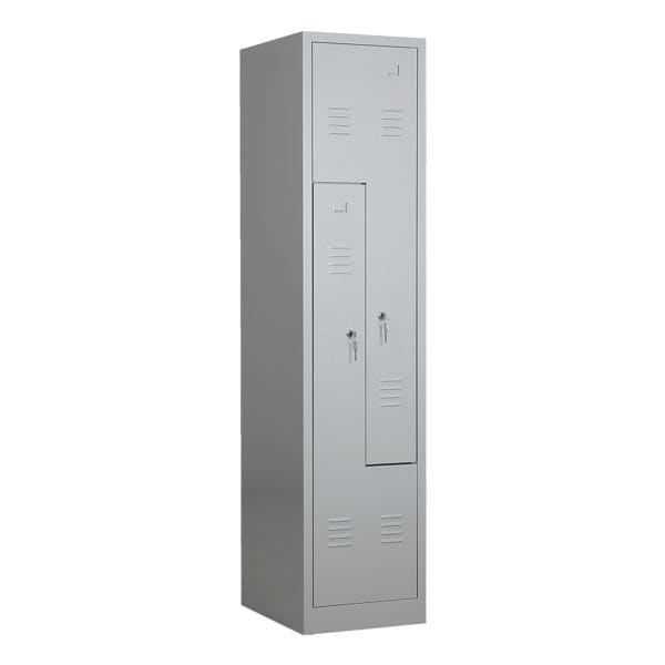 Gürkan Garderobenschrank 41,5 x 180 cm mit Z-Türen grau, 41.5x180x50 cm
