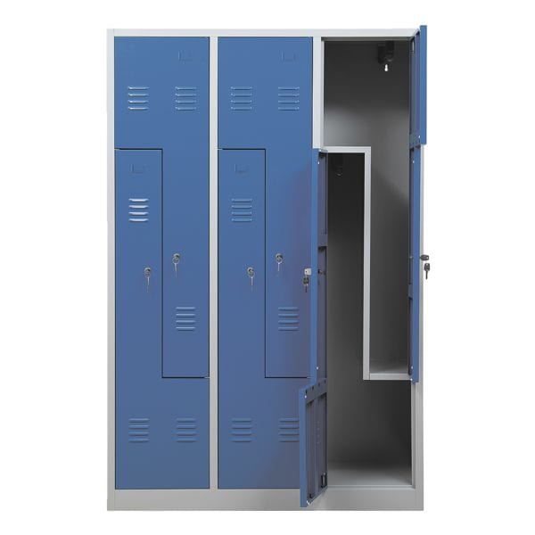 Gürkan Garderobenschrank 120 x 180 cm mit Z-Türen grau, 120x180x50 cm