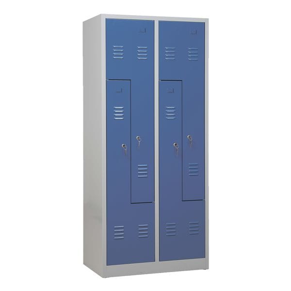 Gürkan Garderobenschrank 80 x 180 cm mit Z-Türen grau, 80x180x50 cm