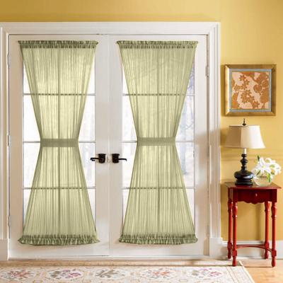 Wide Width BH Studio Sheer Voile Door Panel With Tiebacks by BH Studio in Sage (Size 60