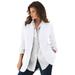 Plus Size Women's Boyfriend Blazer by Roaman's in White (Size 28 W) Professional Jacket