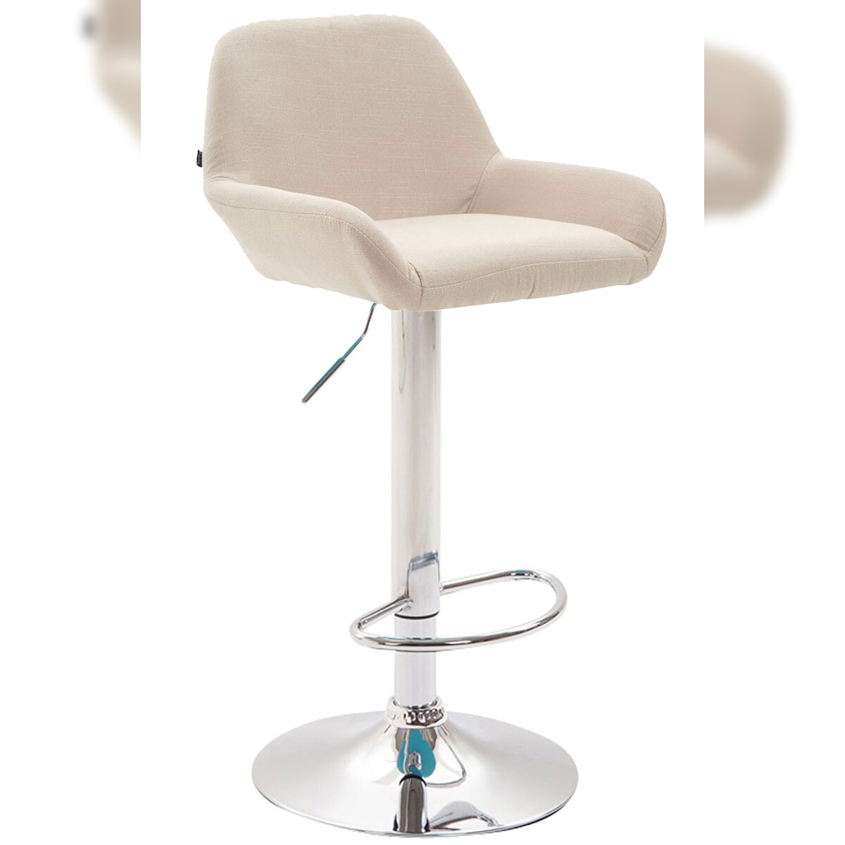 CLP Barhocker Braga Stoff creme/chrom Image