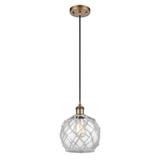 Innovations Lighting Bruno Marashlian Farmhouse Rope 8 Inch Mini Pendant - 516-1P-BB-G122-8RW-LED