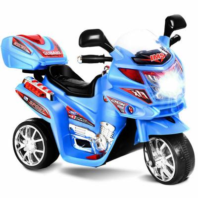 Costway 20-day Presell 3 Wheel Kids Ride On Motorcycle 6V Battery Powered Electric Toy Power Bicyle New-Blue