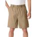 Men's Big & Tall Knockarounds® 8" Full Elastic Plain Front Shorts by KingSize in Khaki (Size XL)