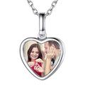 SILVERCUTE Heart Locket Necklace for Girlfriend Women Customised Sterling Silver Personalised Lockets Womens Photo Necklaces