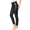 Plus Size Women's Faux-Leather Legging by Roaman's in Black (Size 2X) Vegan Leather Stretch Pants