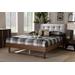 Baxton Studio Natalia Mid-Century Modern Light Grey Fabric & Ash Walnut Finished Wood King Size Platform Bed - Wholesale Interiors Natalia-Light Grey/Ash Walnut-King