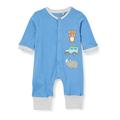 Sigikid Baby-Jungen Nachtwäsche Overall mit Klappbündchen aus Bio-Baumwolle, Größe 056-080 Kleinkind-Schlafanzüge, Blau-2, 80
