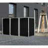 Metall Mülltonnenbox, Mülltonnenverkleidung für 240 l Mülltonnen schwarz 3er Box - Hide