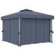 vidaXL Tonnelle avec rideau 3x3 m Anthracite Aluminium