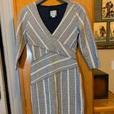 Anthropologie Dresses | Anthropologie Maeve Stripe Column Sheath Dress | Color: Blue/Tan/White | Size: Xsp