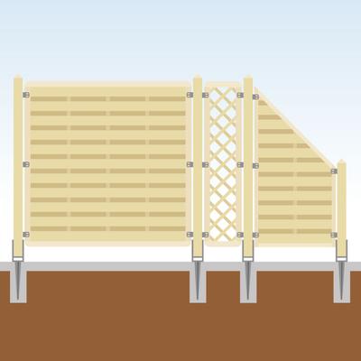 TraumGarten Sichtschutzzaun Rank Komplett-Set Holz Sichtschutz Lamellenzaun, mit Endelement, 1,5,Einbetonieren,keine Image