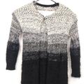 Anthropologie Sweaters | Anthropologie Escio Womens Medium Long Cozy Knit Cardigan Sweater Open Front | Color: Black/White | Size: M