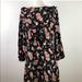 Zara Dresses | Bnwt’s Zara Floral Ruffle Dress Size Medium | Color: Black/Pink | Size: M