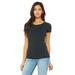 Bella + Canvas B8413 Women's Triblend Short Sleeve Top in Charcoal-Black size Small 8413, BC8413