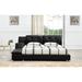 Orren Ellis Muski Platform Bed Upholstered/Faux leather in Black/Brown | 38 H x 78.8 W x 95 D in | Wayfair B2003QQBK