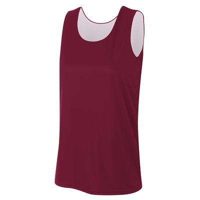 A4 NW2375 Athletic Women's Performance Jump Reversible Basketball Jersey T-Shirt in Maroon White size XL | Polyester A4NW2375