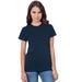 Bayside BA3075 Women's Union-Made 6.1 oz. Cotton T-Shirt in Navy Blue size 2XL Black, 3075