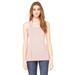 Bella + Canvas B8800 Women's Flowy Racerback Tank Top in Stripe Heather/Neon Pink size Medium 8800, BC8800