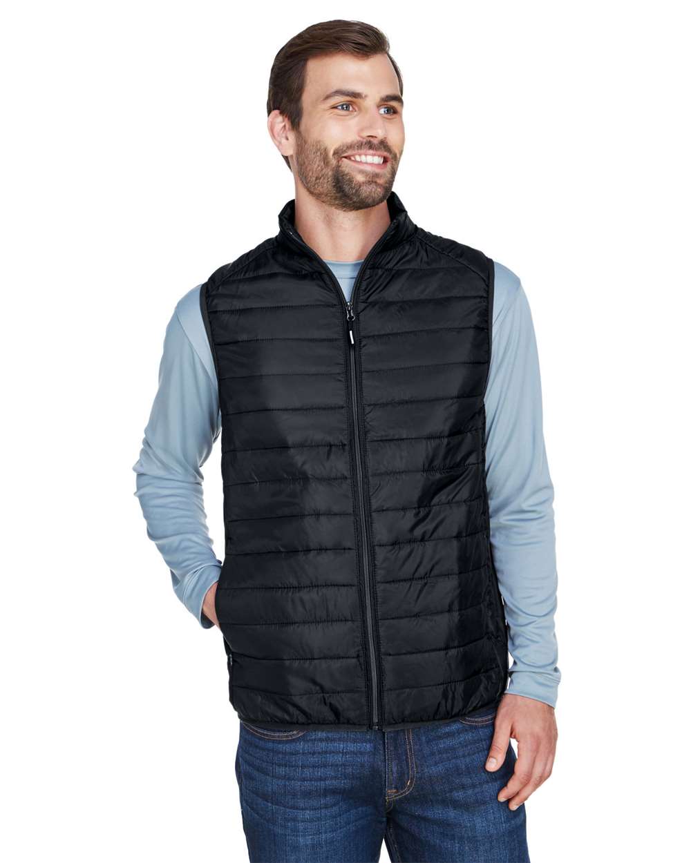 CORE365 CE702 Men's Prevail Packable Puffer Vest in Black size 2XL | Polyester