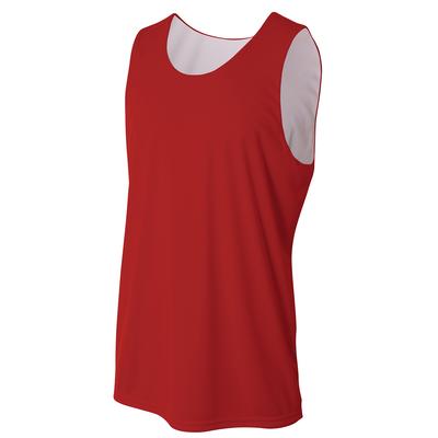 A4 NB2375 Athletic Youth Performance Jump Reversible Basketball Jersey T-Shirt in Scarlet/White size Large | Polyester A4NB2375