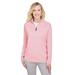 Devon & Jones DG480W Women's CrownLux Performance Clubhouse Micro-Stripe Quarter-Zip T-Shirt in Red size 3XL | Polyester/Spandex Blend