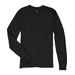 Hanes 5586 Authentic-T Cotton Long Sleeve T-Shirt in Black size Medium