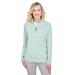 Devon & Jones DG480W Women's CrownLux Performance Clubhouse Micro-Stripe Quarter-Zip T-Shirt in Kelly Green size 3XL | Polyester/Spandex Blend