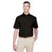 Harriton M500S Men's Easy Blend Short-Sleeve Twill Shirt with Stain-Release in Black size 3XL