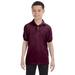 Hanes 054Y Youth 5.2 oz. 50/50 EcoSmart Jersey Knit Polo Shirt in Maroon size XL | Cotton Polyester