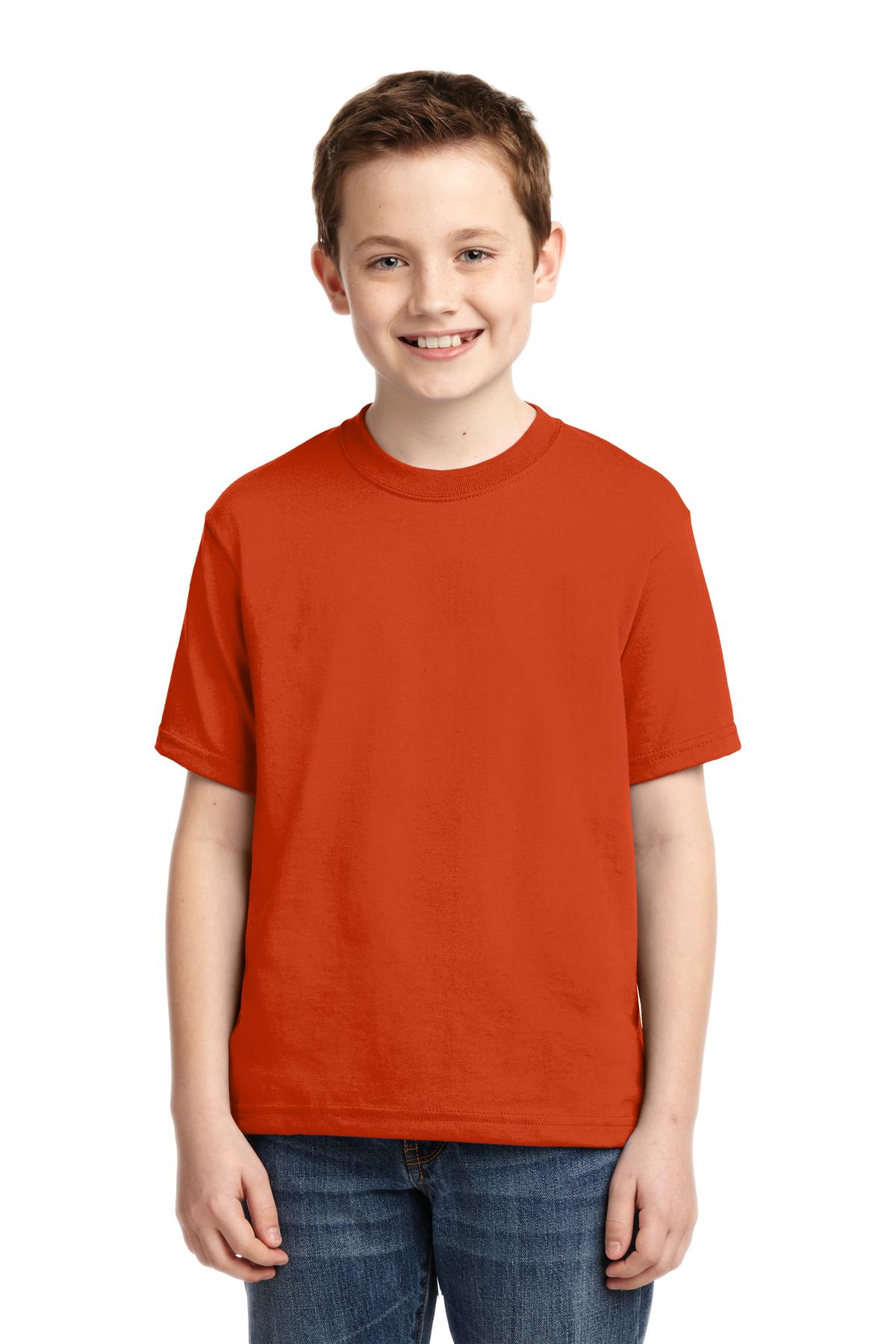 Jerzees 29B Youth Dri-Power 50/50 T-Shirt in Burnt Orange size Small | Cotton Polyester 29BR