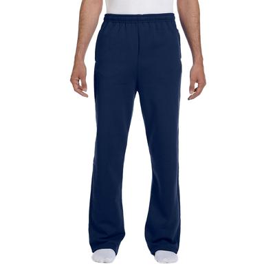 Jerzees 974MP Adult NuBlend Open-Bottom Fleece Sweatpants in Navy Blue size XL 974MPR