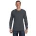 Hanes 5586 Authentic-T Cotton Long Sleeve T-Shirt in Charcoal Heather size Small