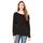 Bella + Canvas 7501 Women's Sponge Fleece Wide-Neck Sweatshirt in Solid Black Triblend size XL | Ringspun Cotton B7501, BC7501