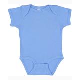 Rabbit Skins 4400 Infant Baby Rib Bodysuit in Carolina Blue size Newborn | Ringspun Cotton LA4400, RS4400