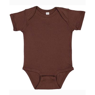 Rabbit Skins 4400 Infant Baby Rib Bodysuit in Brown size Newborn | Ringspun Cotton LA4400, RS4400