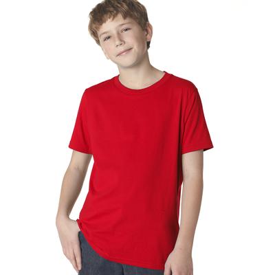 Next Level 3310 Youth Boysâ€™ Cotton Crew T-Shirt in Red size Medium NL3310