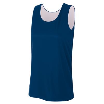 A4 NW2375 Athletic Women's Performance Jump Reversible Basketball Jersey T-Shirt in Navy Blue/White size XL | Polyester A4NW2375