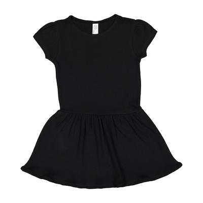 Rabbit Skins 5323 Toddler Baby Rib Dress in Black size 2 | Ringspun Cotton LA5323