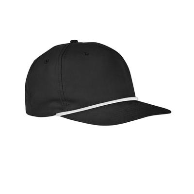 Big Accessories BA671 5-Panel Golf Cap in Black/White | Cotton/Nylon Blend