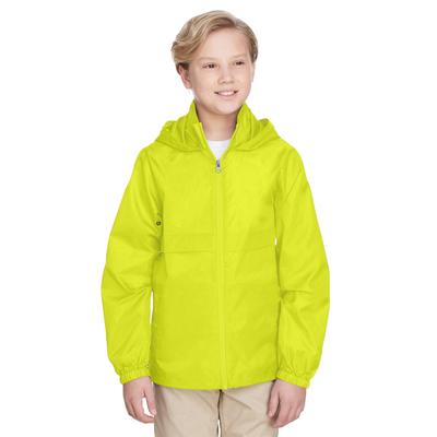 Team 365 TT73Y Youth Zone Protect Lightweight Jacket in Safety Yellow size Small | Polyester