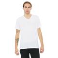 Bella + Canvas 3415C Triblend Short Sleeve V-Neck Te T-Shirt in Solid White size Small | Ringspun Cotton 3415, B3415, BC3415