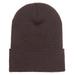 Yupoong 1501 Adult Cuffed Knit Beanie Hat in Brown FF1501KC, 1501KC