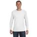 Hanes 5586 Authentic-T Cotton Long Sleeve T-Shirt in White size 2XL