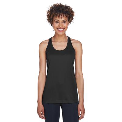 Team 365 TT11WRC Women's Zone Performance Racerback Tank Top in Black size Medium | Polyester