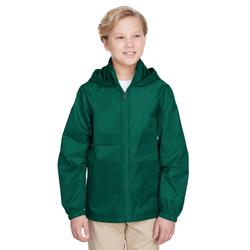 Team 365 TT73Y Youth Zone Protect Lightweight Jacket in Sport Forest Green size Large | Polyester