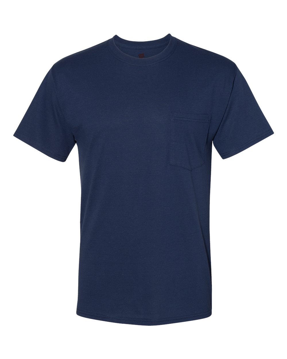 Hanes W110 Adult Workwear Pocket T-Shirt in Navy Blue size Medium | Cotton/Polyester Blend