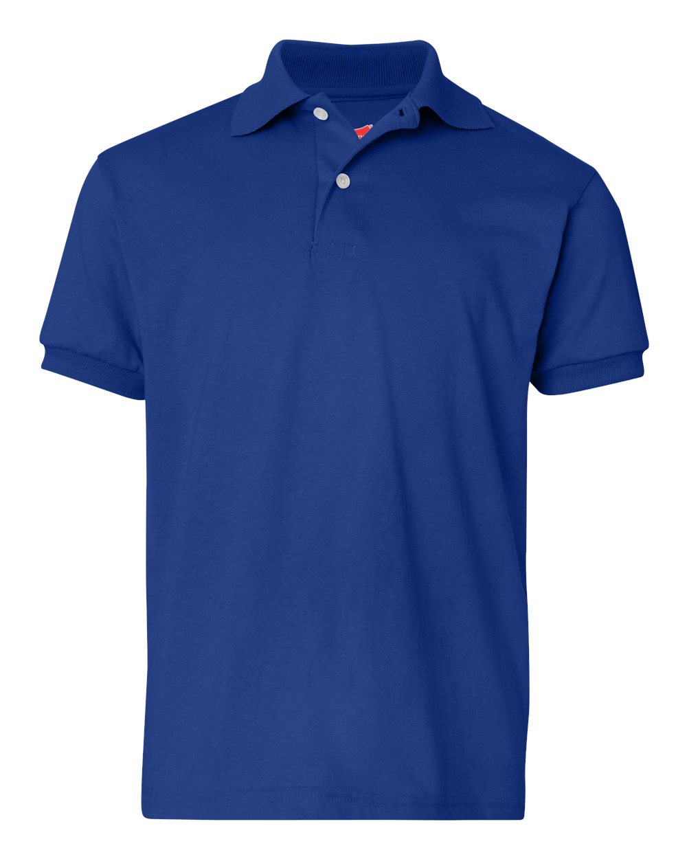 Hanes 054Y Youth EcoSmart Jersey Polo Shirt in Deep Royal Blue size Small | Cotton Polyester